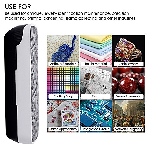 Jewelry Loupe Magnifier with UV LED Light, AFUNTA 30X 60X 90X Slide Out Pocket Magnifying Glass for Jewelry Diamonds Gems Coins Stamps Rocks Watches Hobbies Antiques Models Photos -Black