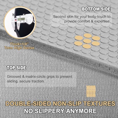 GXMMAT Extra Large Exercise Mat 16'x6'/12'x6'/10'x6'/8'x6'(7mm) - color: Grey Cool, size: 6*12 FT