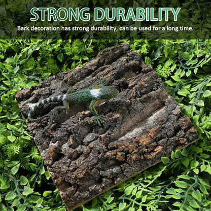 Totority Cork Bark Background 4-Piece Natural Cork Bark Sheets 3D Terrarium Backdrop for Bearded Dragon Gecko Lizard Frog Tank or Aquarium, Easy-Place Reptile Habitat Decor