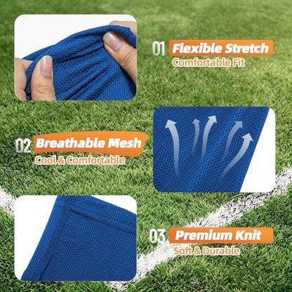 Shin Guard Sleeves 2 Pairs, Soccer Sleeves for Kids & Youth Ages 3-15 - color: Blue, size: S (3'3''-3'10''/3-5Y)