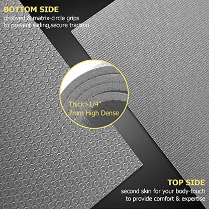 GXMMAT Large Exercise Mat 6'x4'/6'x5'/6'x6'(7mm) - color: Grey Cool, size: 6*4 FT