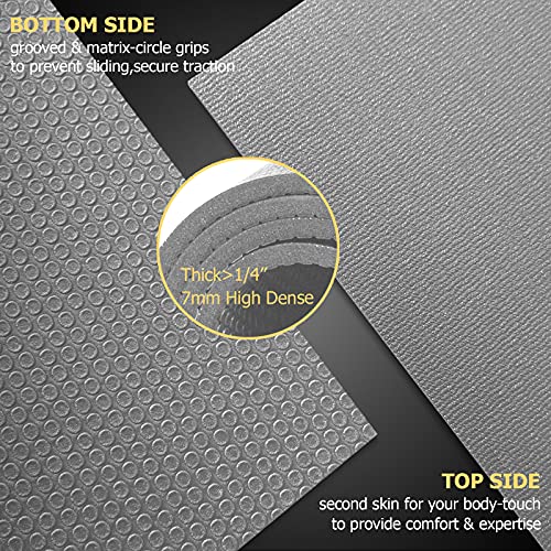 GXMMAT Large Exercise Mat 6'x4'/6'x5'/6'x6'(7mm) - color: Grey Cool, size: 6*6 FT
