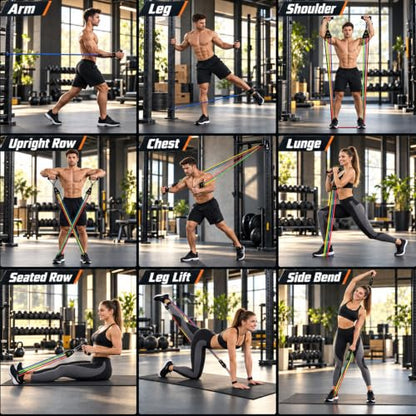 WIKDAY Resistance Bands with Handles for Exercise,beginners - color: 150LBS COLOR