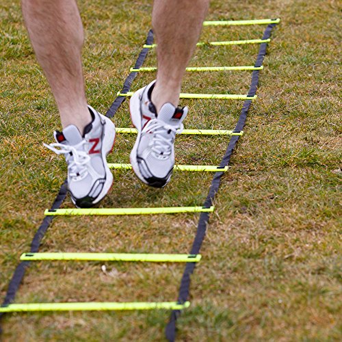 Football Fitness Training Set - Sports Exercise and Strength Equipment - Home Gym Workout - Includes 3 x 6 Hurdles, 1 x Adjustable Agility Ladder, 20 x Marker Cones, 1 x FH Skipping Rope