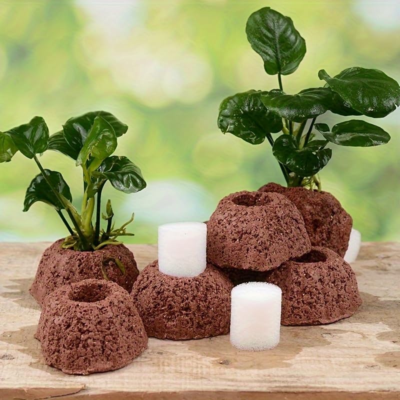 Ceramic 3PCS Aquatic Water Plant Fixed Rings Pottery Plant Pot Ring for Fish Tank Accessories