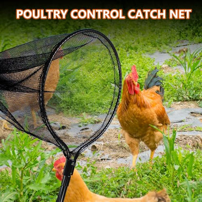 Catcher Net Small Animal Control Net Poultry Catching Trap Tool for Chicken, Duck, Goose, Fish, Cat, Dog and Others(43"- 78" Handle with 24" Net Opening) (Advanced Grey - Large) - color: Advanced Grey - 24inch Net Opening(Large)