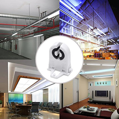 Screw Type T8 Lamp Holder JACKYLED 20-Pack, UL Non-shunted Light Socket for LED Fluorescent Tube Replacements - style: T8 Lamp Holder without Wires-20 Pack