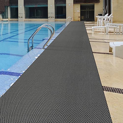 Drainage Non Slip Flooring Mats Swimming Pool Bathroom Anti-Fatigue Rubber Matting 3x10 Ft Heavy Duty Commercial Anti Slip Floor Mats for Garage Restaurant Sauna SPA,Gray/Grey,0.9×3M - color: Gray/Grey