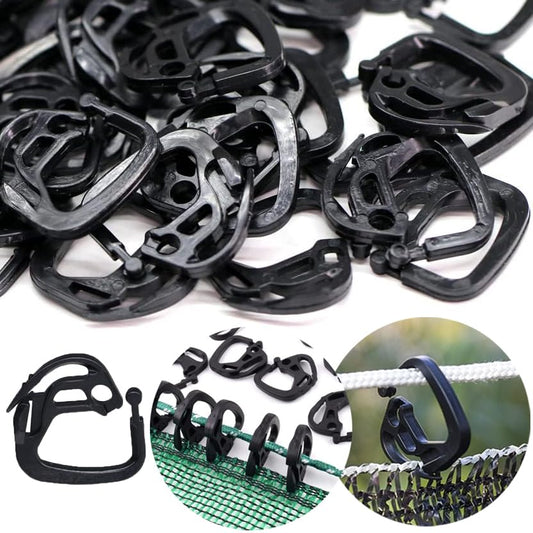 100pcs Shade Cloth Plastic Clips Hooks, Reusable Lock Grip for Sunshade Net, Windproof Garden Buckle Clip for Tent Shelters Fixing, Greenhouse Film, Awning Canopy, Anti Bird Netting Clamps - color: Hooks, size: 100pcs