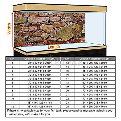 Water Stone Aquarium Background Poster PVC Fish Tank Decorations Landscape (24" x 20"/ 61 x 51cm) - size: 24" x 20"/ 61 x 51cm