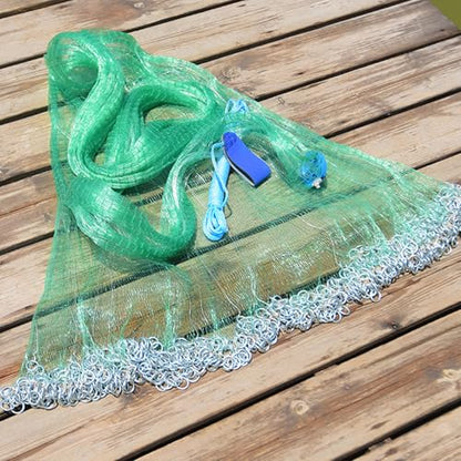 Easy Throw Cast Net for Fishing - Durable Fish Nets for Fishing with Smooth Casting, Perfect for Catching Fish, 8/9/10/12ft Radius