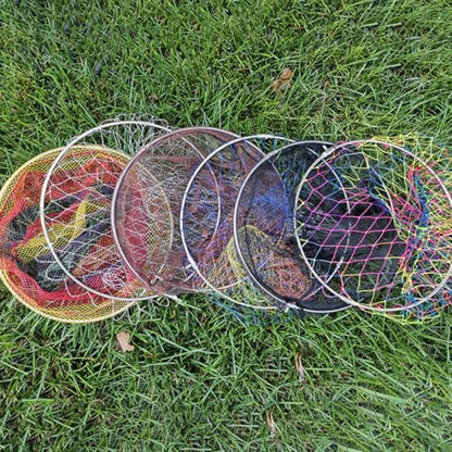 Cabilock Foldable Stainless Steel Fishing Net Head with Nylon Mesh Portable Replacement Fish Landing Net for Outdoor Catching for Freshwater and Saltwater Fishing
