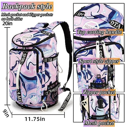 SDTAME Gym Duffel Backpack with Shoe Pocket & Laptop Sleeve - color: Purple