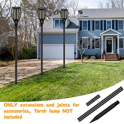8 Kit Solar Light Stakes Replacement Lame Lamp Extension Pole Ground Stake and Joint Connector Kit for Outdoor Garden Backyard(12.2 Inch)