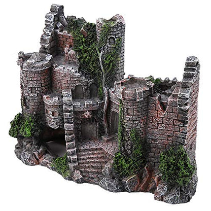 Aquarium Castle Decoration,Betta House Hide Castle,Simulation Resin Hide House Fish Tank Aquarium Ornaments Decor
