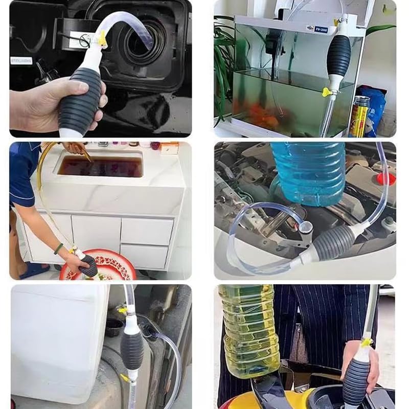 Multifunction Liquid Sucker Pump, 2024 New Manual Fuel Transfer Pump Portable Siphon Pump for Gas Gasoline Oil Fuel Petrol Diesel Fluid Water Fish Tank (9.8ft) - size: 9.8ft