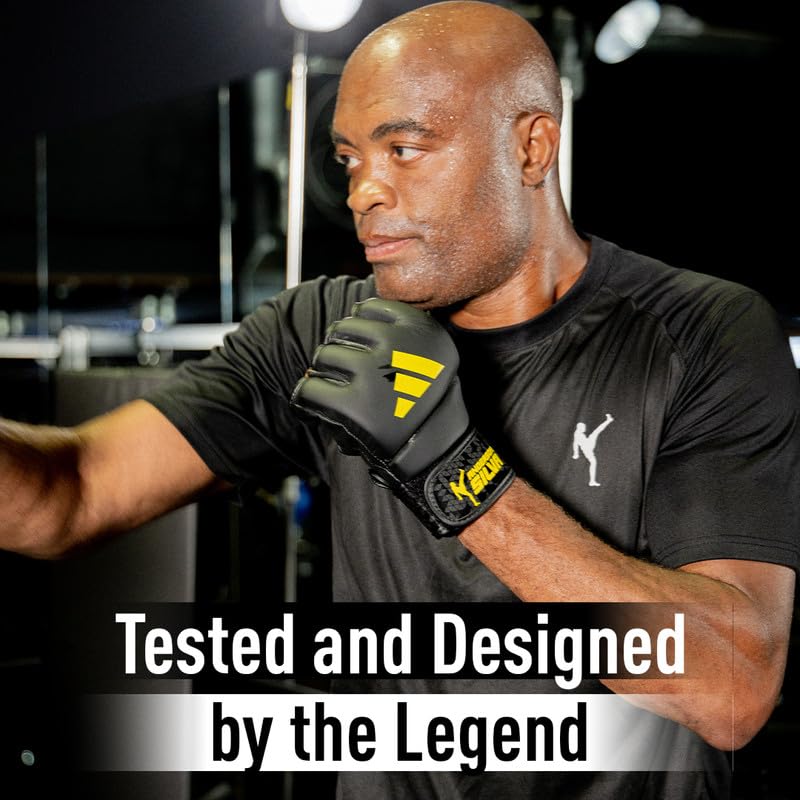 Adidas x Anderson Silva Everyday Use Training and Grappling Gloves - MMA Fight Style, PU Outer Shell, Tested and Designed by the Legend - size: Large
