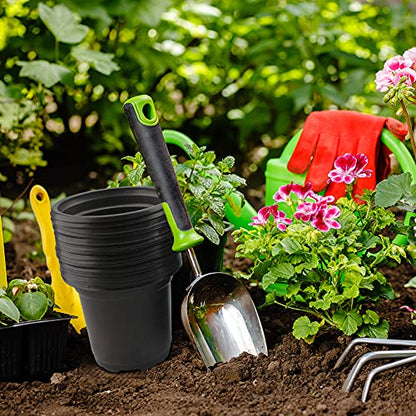 KINGLAKE 100 Pcs 4" Plastic Plants Pots Black - color: Black, size: 4 Inch