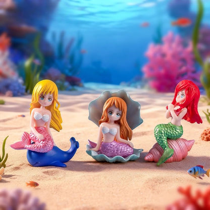 Shell Mermaid Micro Landscape Ornament, Cartoon Aquarium Decoration, Marine Scene Accessories for Fish Tank (style2)