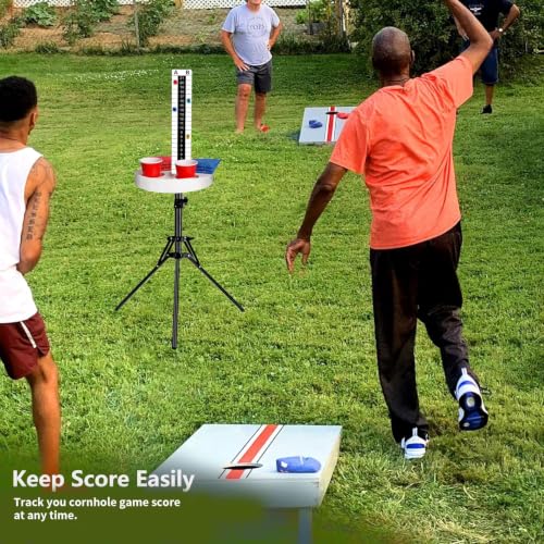 Cornhole Scoreboard with Drink Holders, 2 Sets, Magnetic Markers
