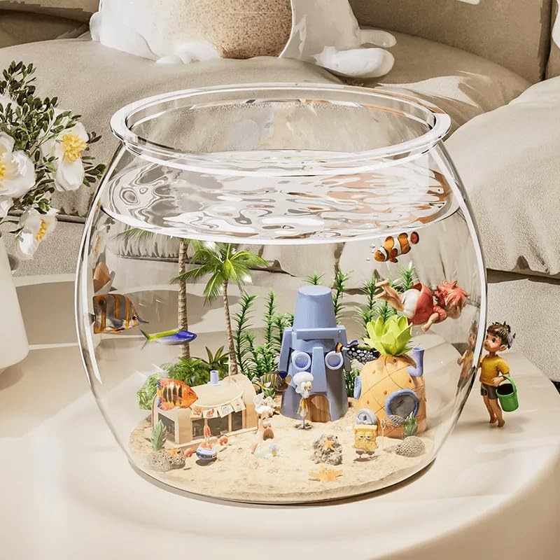 3pcs Plastic DIY Fish Bowls - 640oz/135oz Round Clear Fish Tanks 5 Gallon Aquarium, Hydroponic Planter, and Multi-Use Container for Flower Vase, Carnival Prizes, Party Centerpieces, and Home Decor