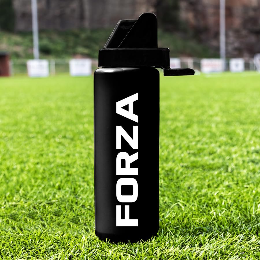 FORZA Team Hygiene Water Bottles – BPA-Free Squeeze Bottles with Contactless Nozzle for Athletes, 1 Litre Capacity (Pack of 20, Black) - color: Black, style: Pack of 20
