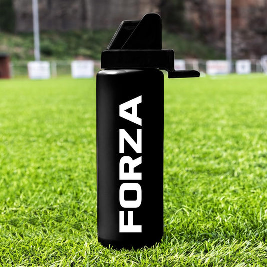 FORZA Team Hygiene Water Bottles – BPA-Free Squeeze Bottles with Contactless Nozzle for Athletes, 1 Litre Capacity (Pack of 20, Black) - color: Black, style: Pack of 20