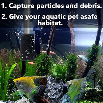 Bivethoi 4 Pcs Pre-Filter Foam Sponge Roll, Aquarium Intake Filter Media Sponge, Compatible Filter Accessories for Aquarium Fish Tank (Black)