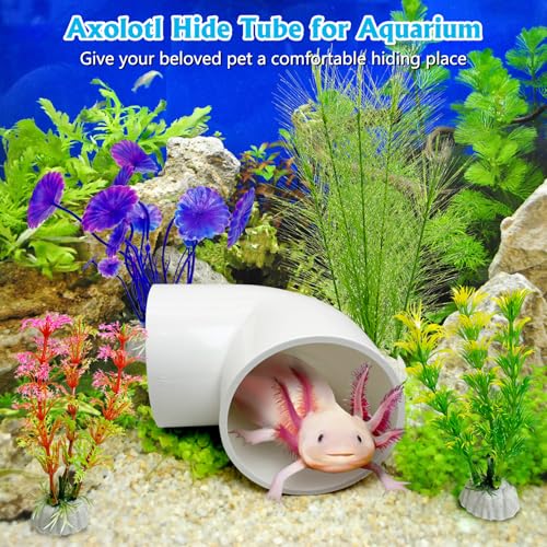 Axolotl Hideout Tube Set Resting Tunnel for Aquarium Axolotl Cave Hideout Fish Tank Accessories Habitat Shelter for Turtle Betta Fish Lizard and Other Small Reptiles and Amphibians