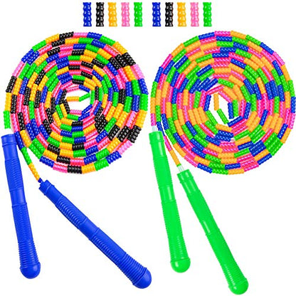 Long Double Dutch Jump Rope 16 Ft 2 Pack, Skipping Rope for Kids Adults - color: Blue&Green