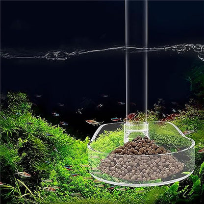 1 Set Aquarium Acrylic Feeding Tube Bowl Aquarium Shrimp Fishtank Acrylic Feeding Tools Anti-Drift Feeding Feeder, 22cm
