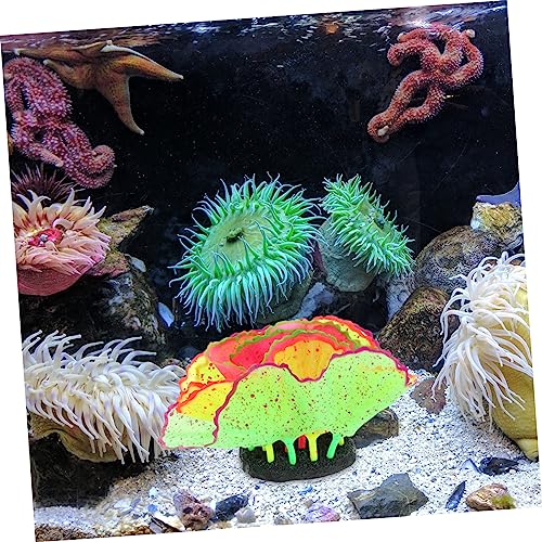 DOITOOL Silicone Aquarium Decoration Artificial Plants Faux Coral Decor Aquarium Coral Ornament False Coral