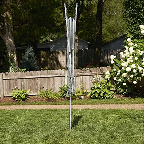 Household Essentials 17130-1 Rotary Outdoor Umbrella Drying Rack | Aluminum | 30-Lines with 210 ft. Clothesline,Silver - size: 84.0"L x 72.0"W x 72.0"H