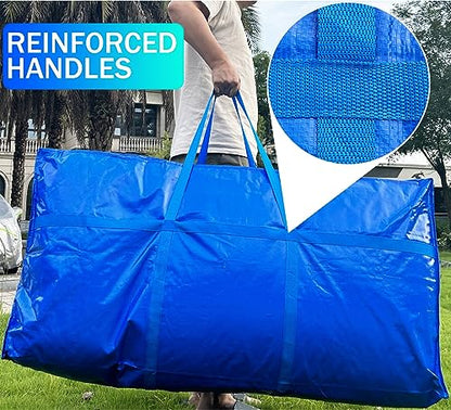 66 Gallon Extra Large Storage Bags, Huge Moving Bags Heavy Duty with Zipper and Stronger Handles, Big Foldable Duffle Bag for Travel - Waterproof Material Protects from Dust and Moisture - Storage