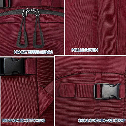 Unigear Ski Boot Bag Backpack 50L/70L for Helmet, Goggles, Skis & Snowboard - color: Red, size: 50L