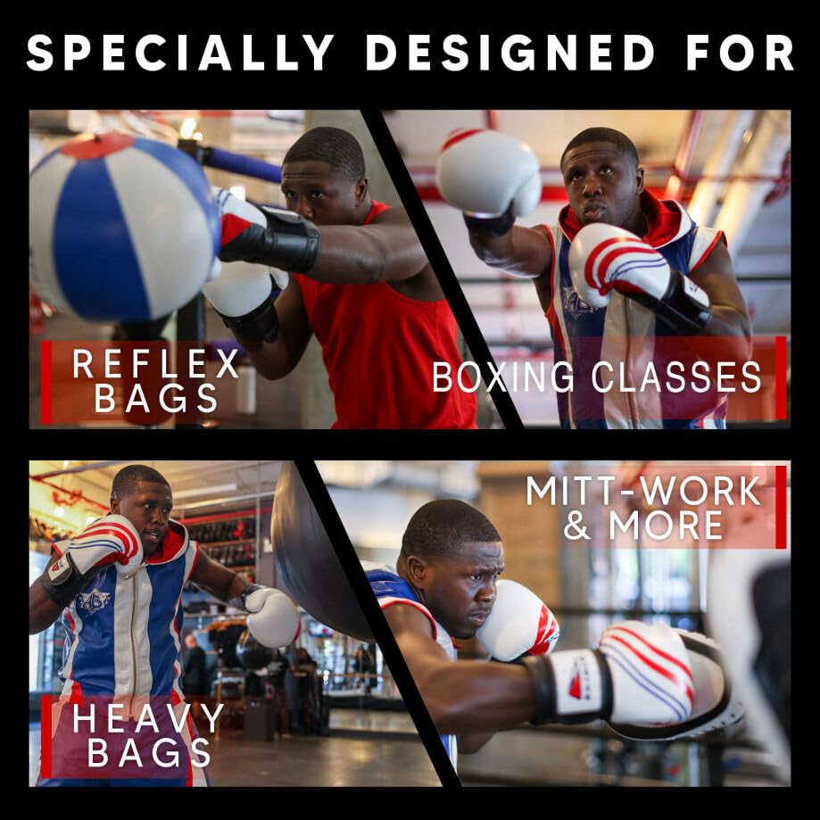 Genuine Leather Boxing Gloves - Men's & Women's Heavy Bag Gloves with Injection-Molded Foam for Maximum Hand Protection
