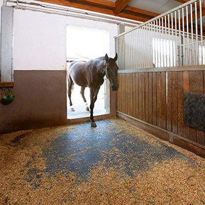 American Heavy Duty Stall Mats - Stable/Horse Mats - Thick, Durable Rubber Flooring - Solid Black 4 Center Tiles, 1/2" Thick Expansion Set - size: 4 Center Tiles (16 SqFt) - 1/2" Thick