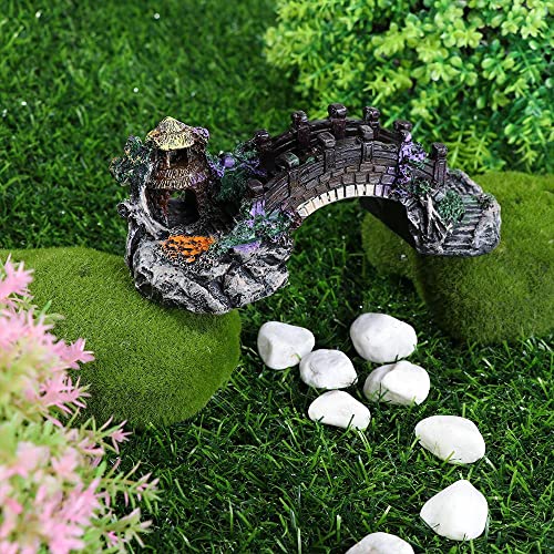 HomeSoGood Fish Tank Decoration Aquarium Ornament Poly Resin Bridge for Aquariums, Fish Tank, Gardens