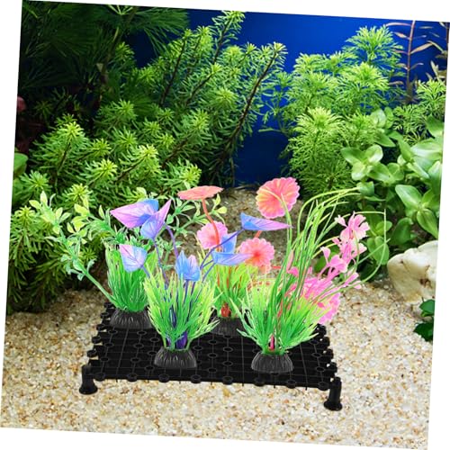 Kisangel 5Pcs PVC Fish Tank Bottom Plate with Nails Multi Functional Clapboard for Aquarium Divider Smooth Surface for Fish Safety Easy Installation Black