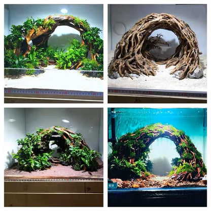 Aquarium Driftwood Centerpiece Aquarium Landscape, Handcrafted!!! Fish Tank hardscape Landscape (Small Silent Cave)