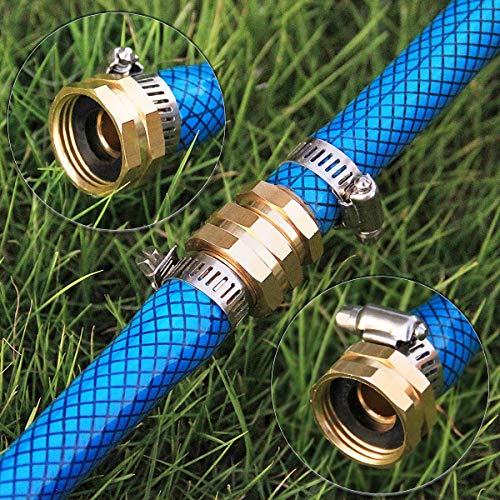 Garden Hose Repair Connector with Clamps, Male and Female Garden Hose Fitting, 3 Set
