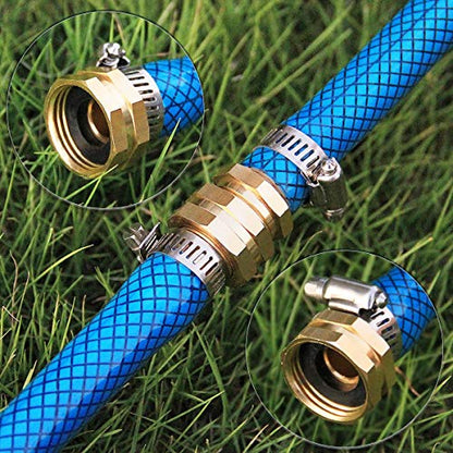 Garden Hose Repair Connector with Clamps, Male and Female Garden Hose Fitting, 3 Set