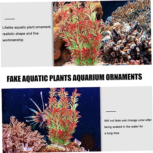 1pc Artificial Aquatic Plant for Fish Tanks Lifelike Water Grass Decoration Willow Design Smooth Base Non-Fading Compact for Aquatic Landscape
