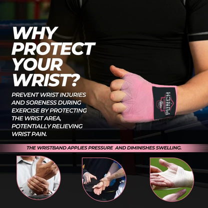 ProShield Boxing Wraps| 180-Inch Bandages| Boxing Hand Wraps Protection for Muay Thai MMA and Kickboxing - color: Pink, size: 118"