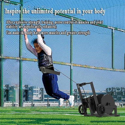 50M Resistance Training Device, Strength and Conditioning Trainer with Display and Overload Exercise Resistance Harness, Adjustable Resistance, Protect Waist Safety, Improve Agility,for Sprinting