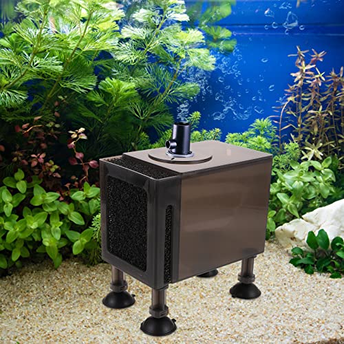 Ipetboom Wear-Resistant Household Pump Box with Filter Sponge and Hose Outlet Protective Pump Container 5.90X5.51X3.54 Inch for Aquarium Pond