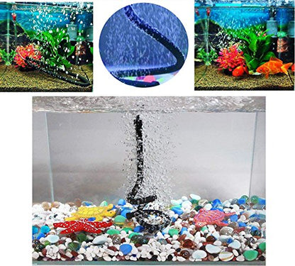 Aquarium Flexible Rubber Wall Air Curtain Bubble Tube for Fish Tank Soft Rubber Tube Hose Oxygen Diffuser Tube 45cm/17.8" Length - size: 45cm, 2pcs