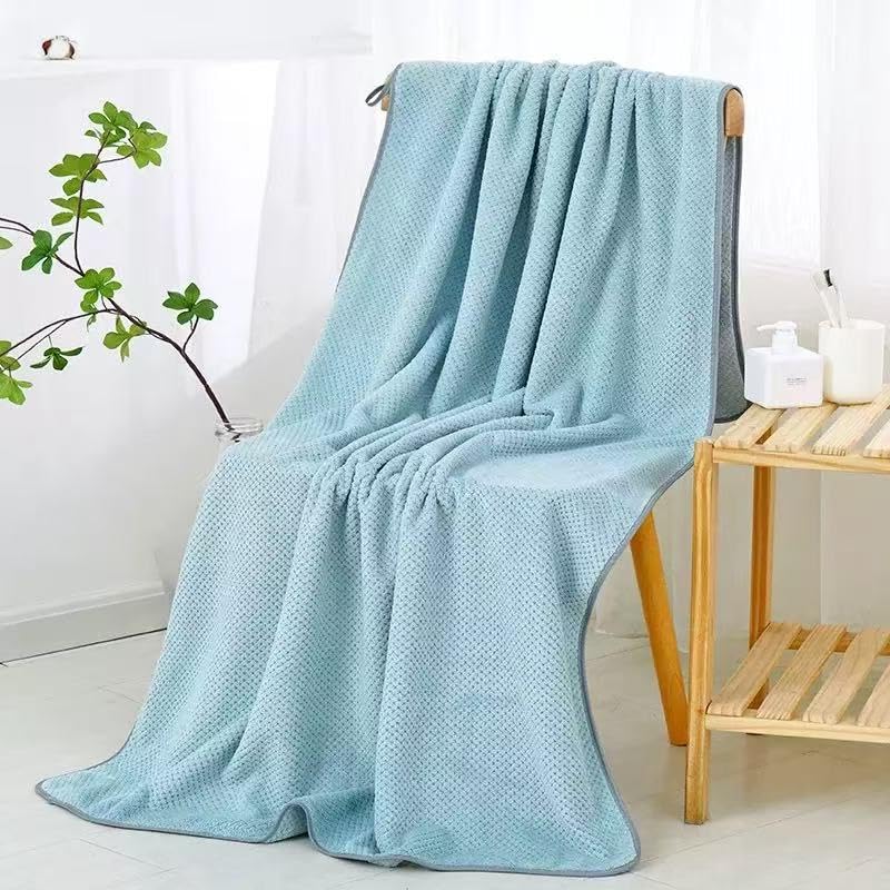 2-Pack Microfiber Bath Towels (27x54 Inches) - Ultra Soft & Quick Dry, 3X Absorbency, Lightweight for Gym, Yoga, Travel & Spa - Perfect for Home, Fitness & Post-Workout,(Bule)