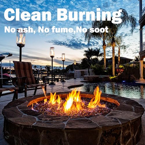 10-Pound Fire Glass Beads - 1/2" High Luster Fire Glass Drops for Fireplace Fire Pit | Gas Log Sets | Landscaping | Fish Tank, Royal Cobalt Blue Luster (Royal Cobalt Blue) - color: Royal Cobalt Blue