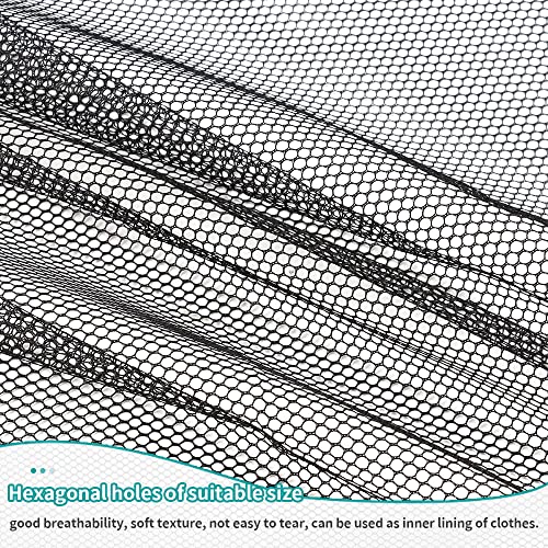 FSWCCK Black Mesh Fabric, 62 x 59 Inch Soft Mesh Netting Slightly Stretchy for Shopping Bag, Backpack Pocket and Straps and Netting Clothes (Black) - color: Black